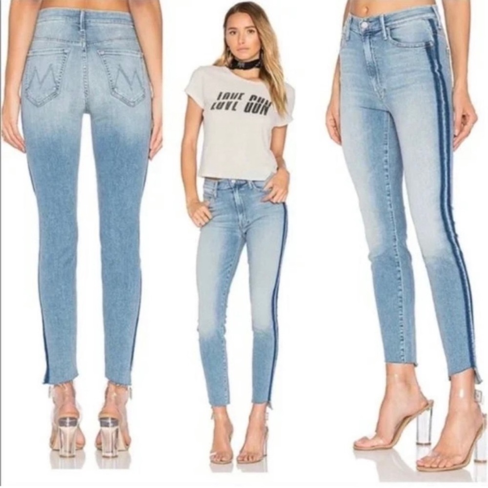 Mother Jeans : STUNNER ZIP ANKLE STEP FRAY Light Kit Racer